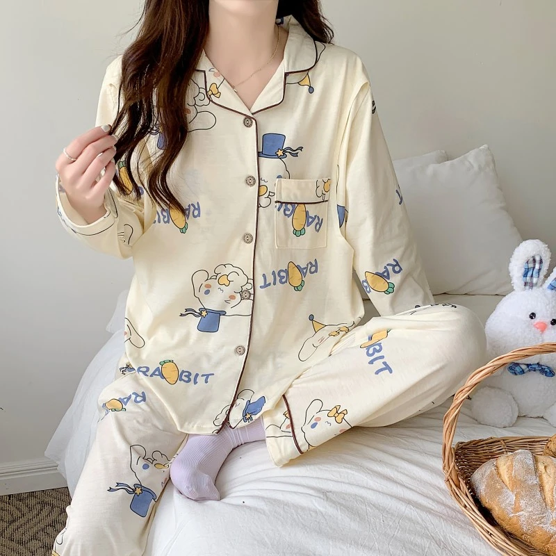 孕妇产后月子服长袖春秋夏季薄款哺乳睡衣可外穿大码家居服套装