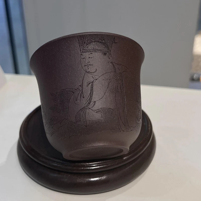 青牧山房紫砂杯山冰主人杯紫砂杯品茗杯人物紫砂杯送礼文人紫砂杯