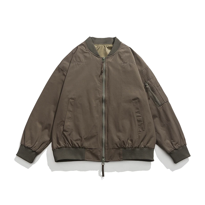 【限量款】秋冬复古字母刺绣飞行员棒球服外套ins休闲夹克W8057潮流