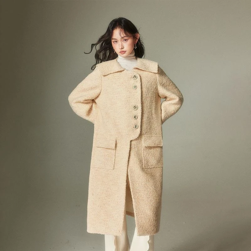 DIDDI MODA  翻领羊毛大衣外套