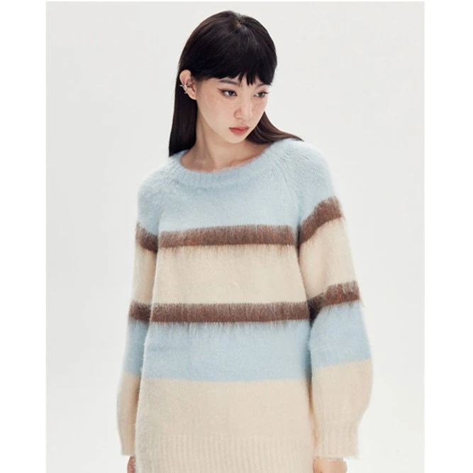 DIDDI MODA 撞色条纹软糯毛衣 K175
