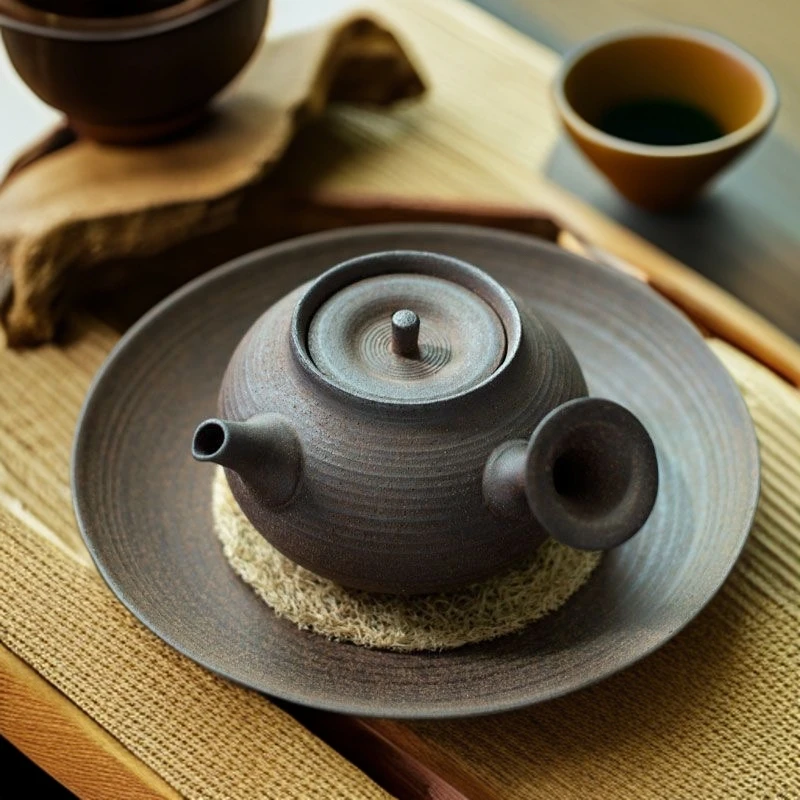 粗陶原陶急须茶壶中式侧把壶功夫茶具家用复古泡茶壶小茶壶一人用