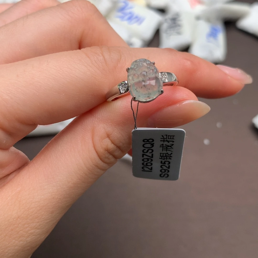 【闪购商品】翡翠戒指银S925镶嵌一