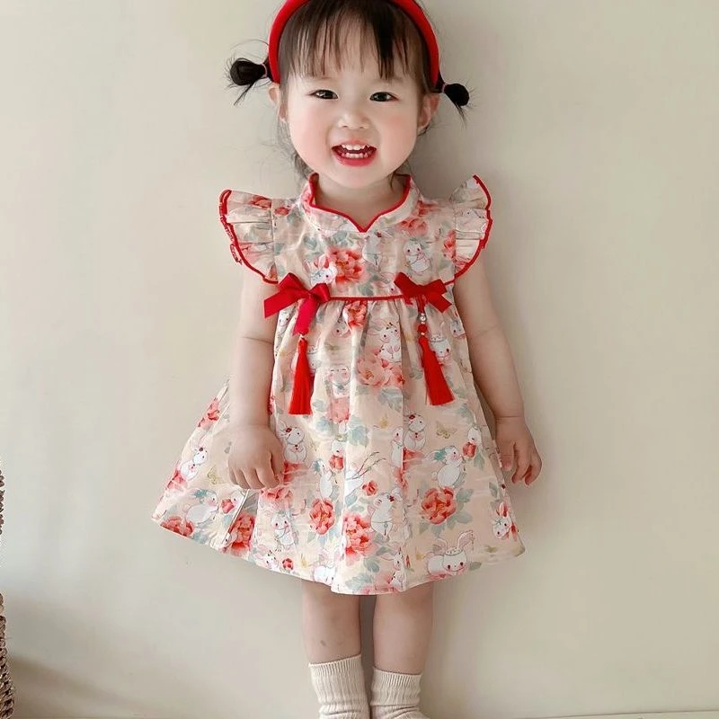 女宝宝夏装连衣裙小女孩夏季可爱衣服薄款周岁女童汉服中国风裙子