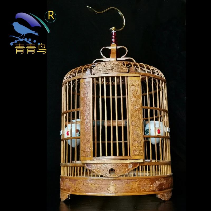 青青鸟竹制画眉鸟笼精品手工八哥笼子高档鸟笼子大号鸟笼