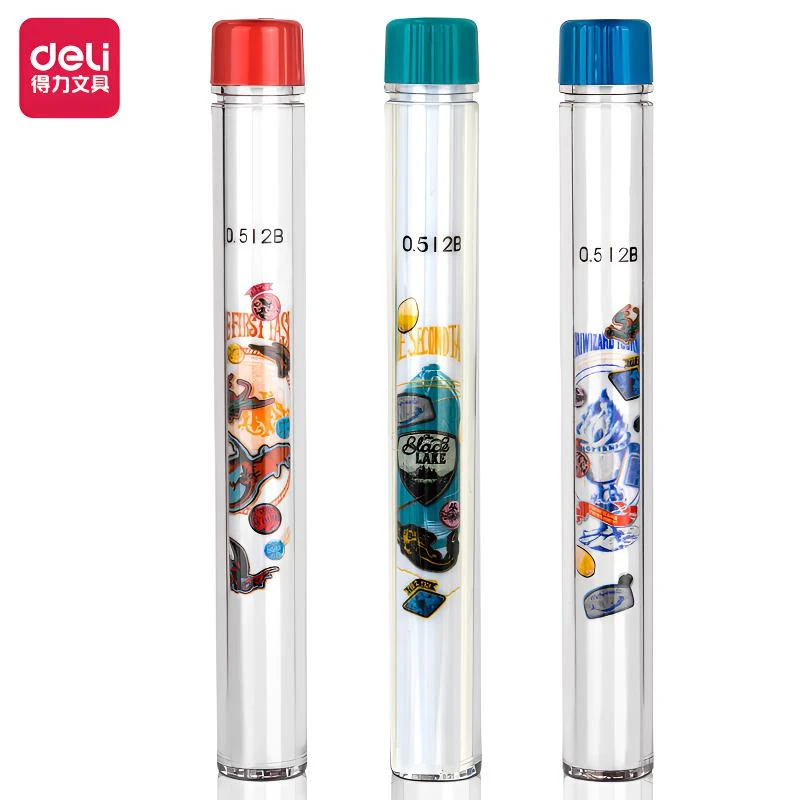 Deli/得力活动铅芯按动自动铅笔防断多色小学生书写专用自动文具