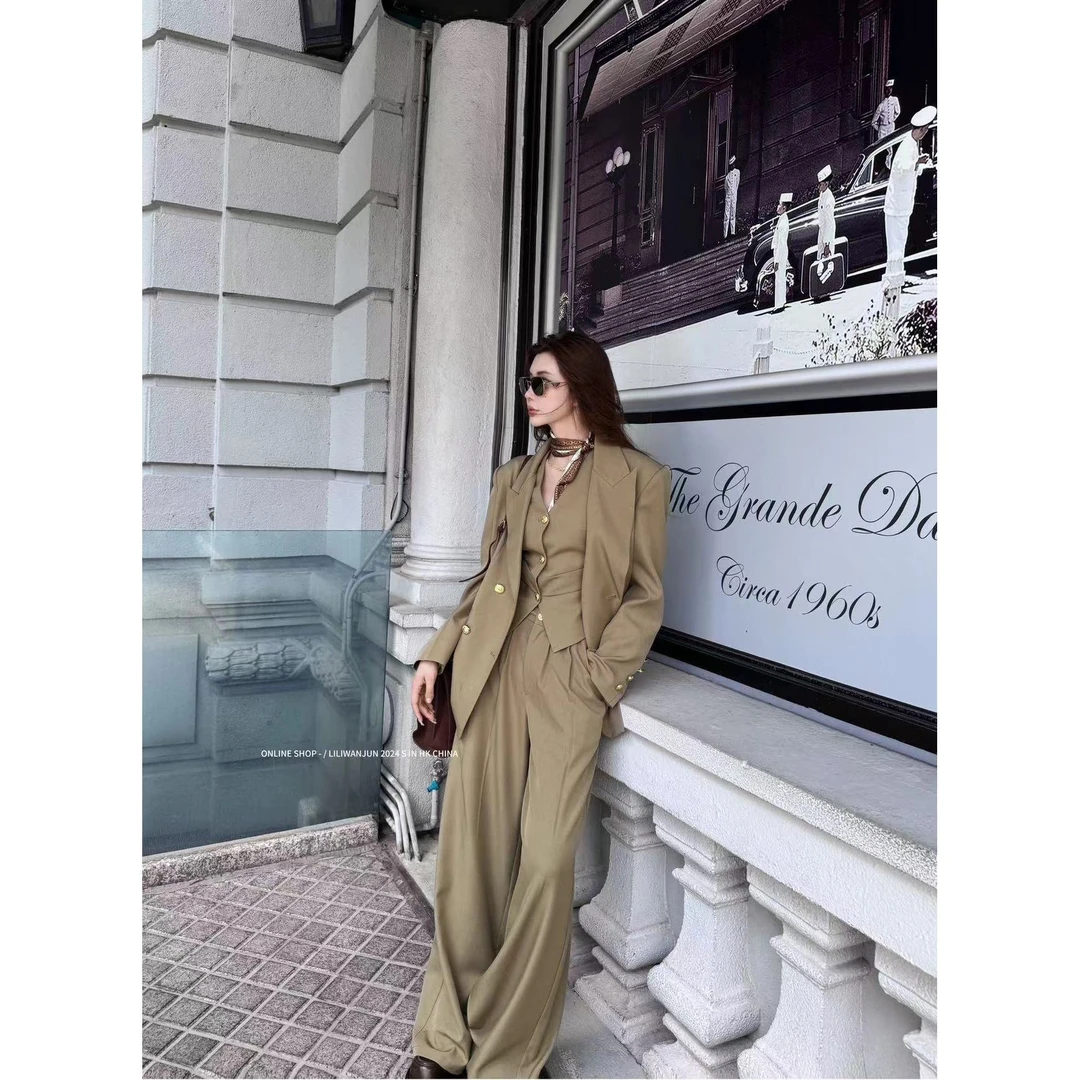 【婉君】秋款韩版时尚气质通勤风质感西装外套LWJ24C3TZ1335