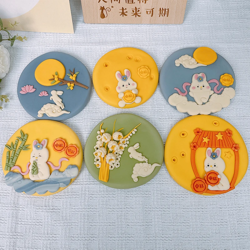 陆子明老师 中秋节中秋兔花样馒头模具花饽饽送礼花式面食模具diy