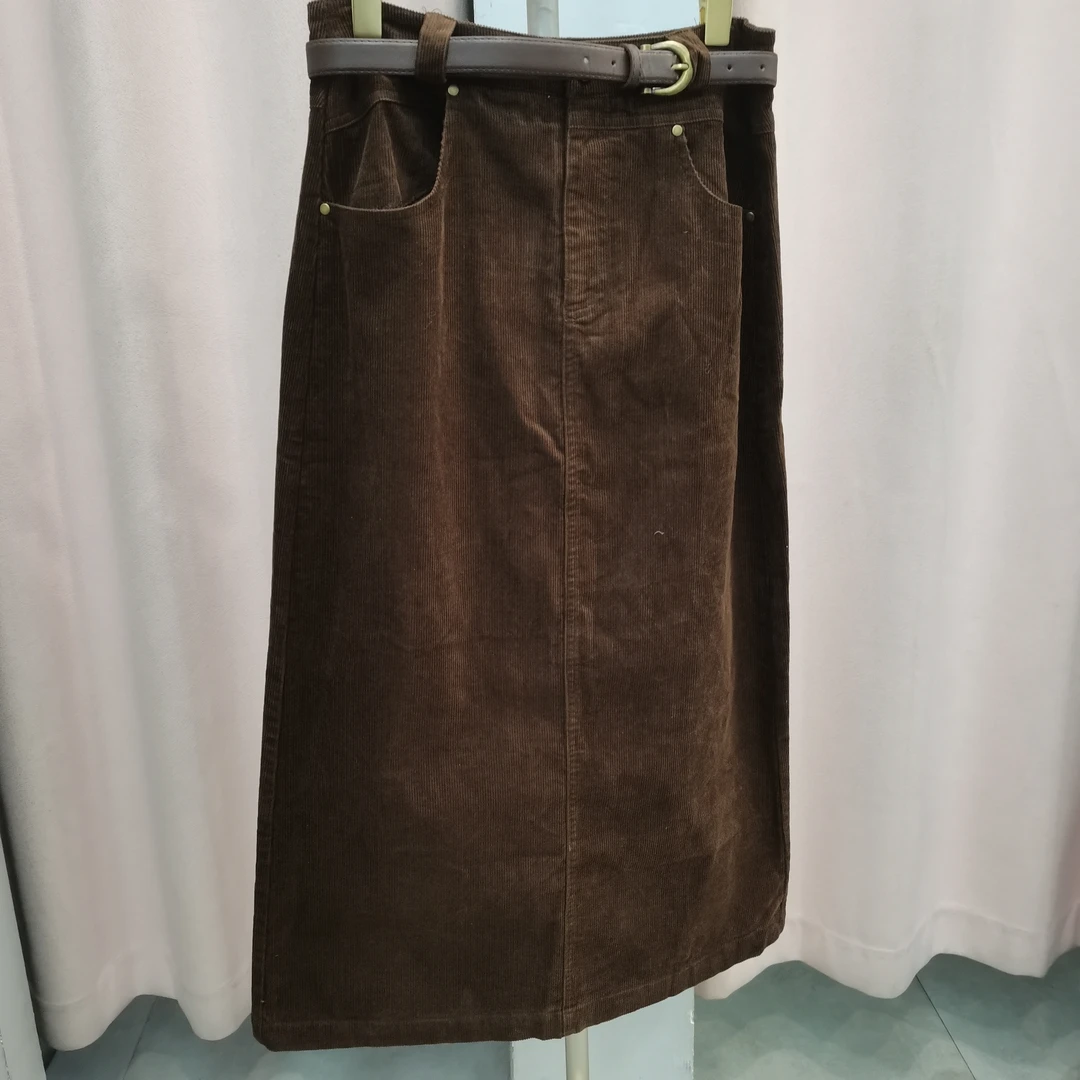 麦寻高腰纯色水洗包臀时尚半身裙牛仔休闲开叉显瘦裙QHLLP010