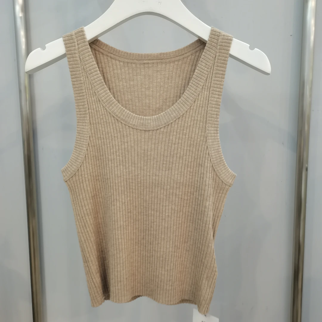 麦寻女背心时尚新款圆领宽松短款百搭显瘦宽肩带无袖上衣DDABQ002