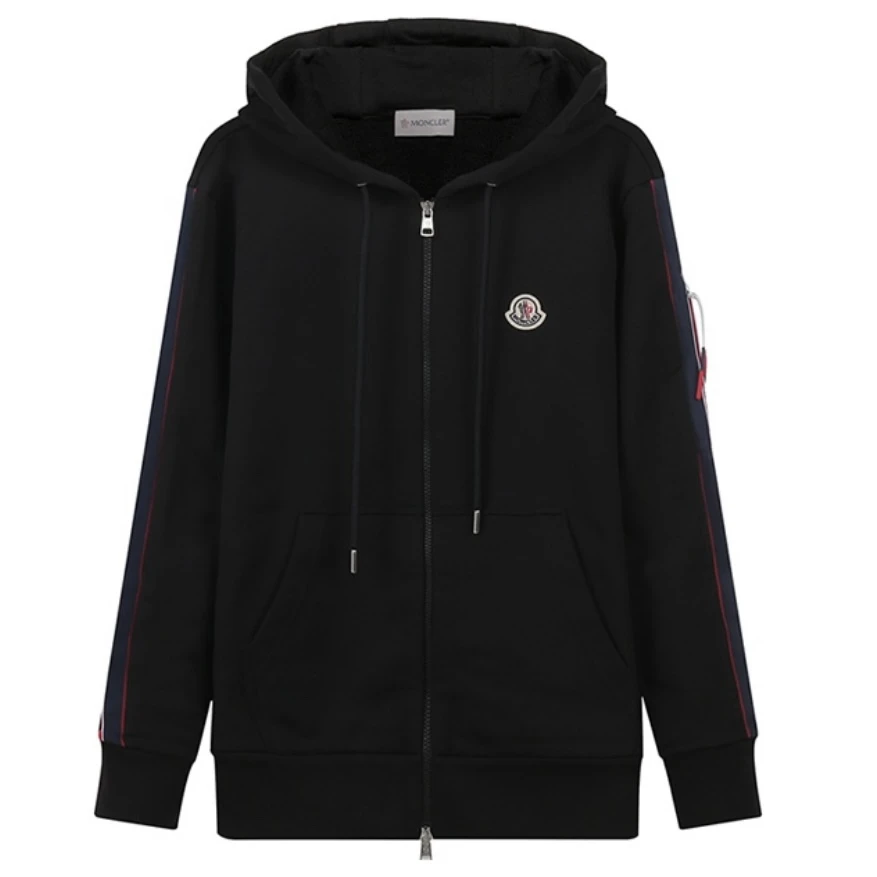 全新未使用 MONCLER 蒙口Moncler蒙口棉质徽标连帽开衫卫衣外套