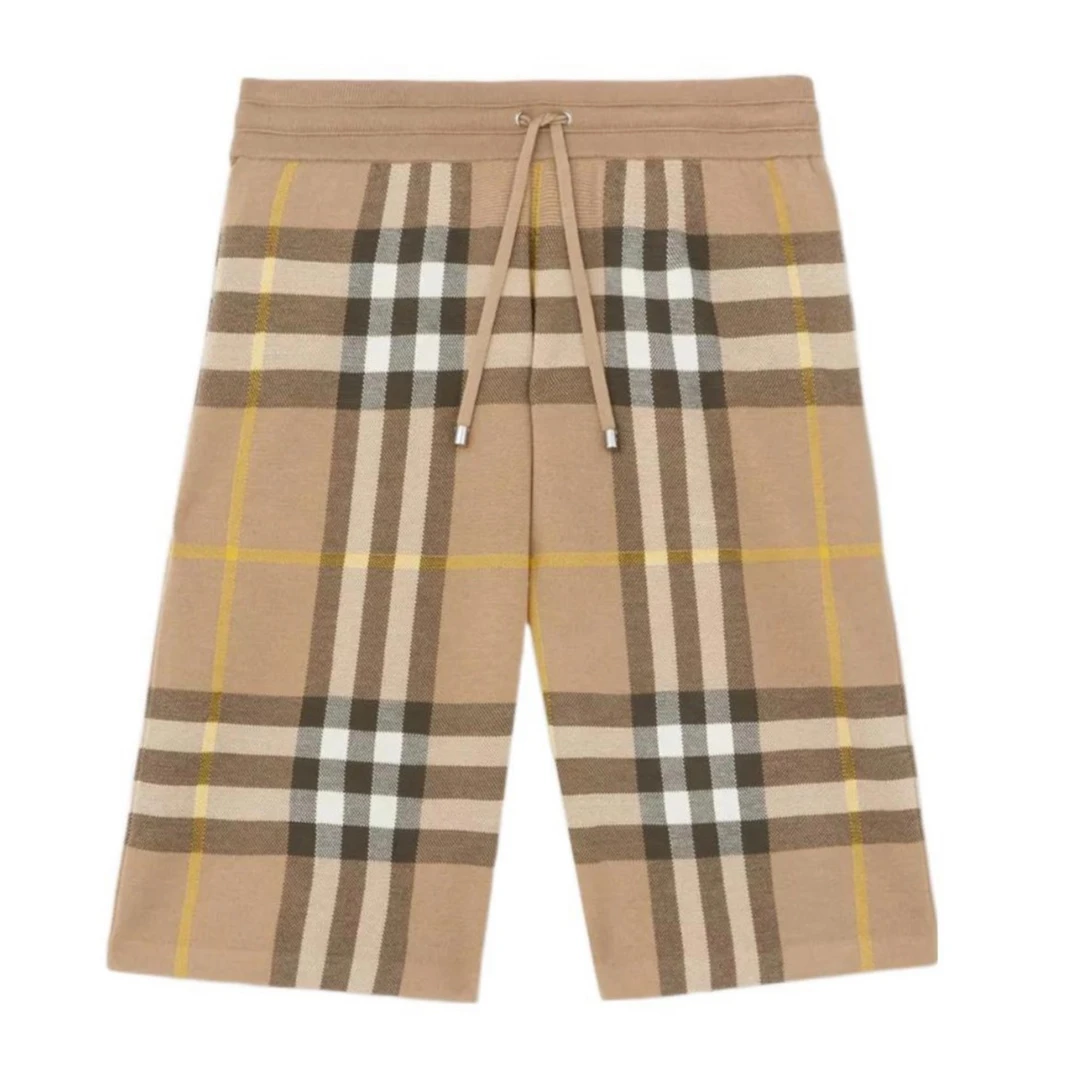 未使用 BURBERRY/博柏利 经典格纹系带短裤裤子卡其