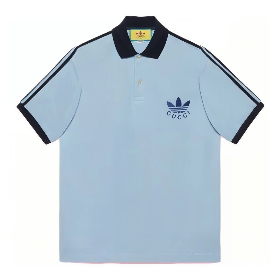 全新未使用 GUCCI/古驰 GucciXadidas阿迪联名款小logo刺绣Polo衫