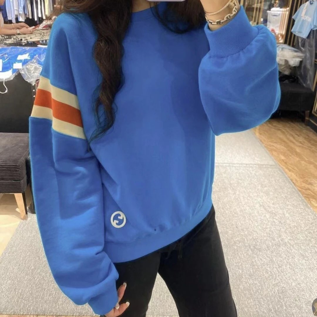 未使用 GUCCI/古驰 圆领套头长袖浅绿松石蓝卫衣