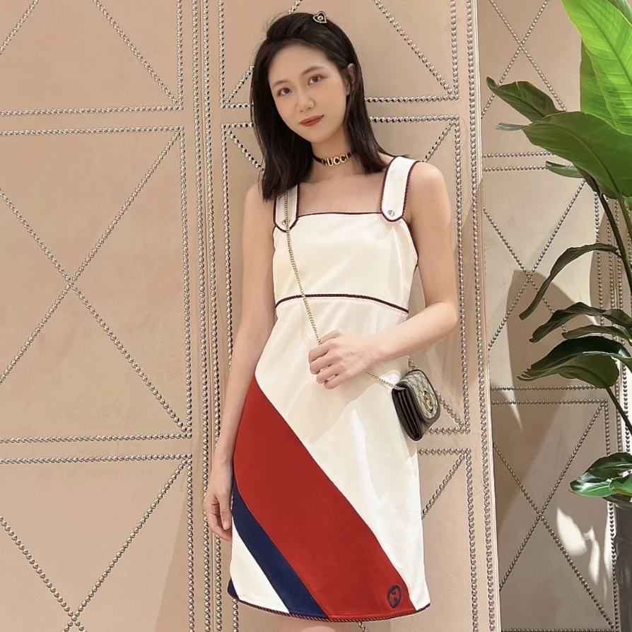 全新未使用 GUCCI/古驰 古驰Gucci古驰无袖宽肩带连衣裙