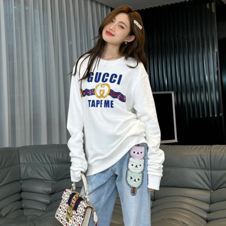 未使用 GUCCI/古驰 剪标古驰Gucci腰带字母印花卫衣
