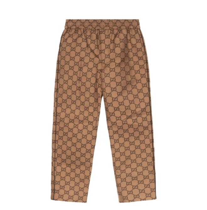 全新未使用 GUCCI/古驰 满印logo图案直筒休闲裤长裤