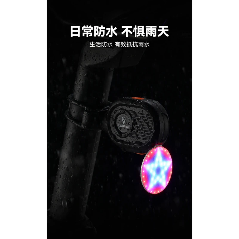 自行车尾灯夜骑行USB充电闪烁夜骑警示灯高亮后灯防水长续航红蓝