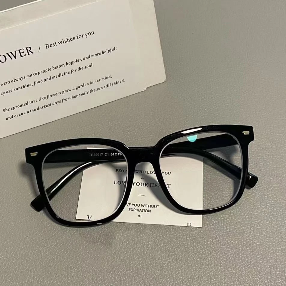 断货高冷黑！斯文痞帅理工男复古方框近视眼镜素颜防蓝光护眼平光