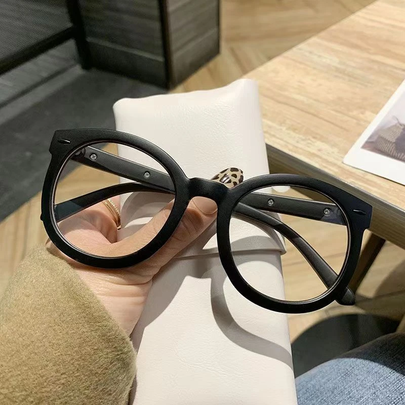 圆脸大脸素颜显瘦神器黑色粗框大框网红平光镜男女生可配近视镜架