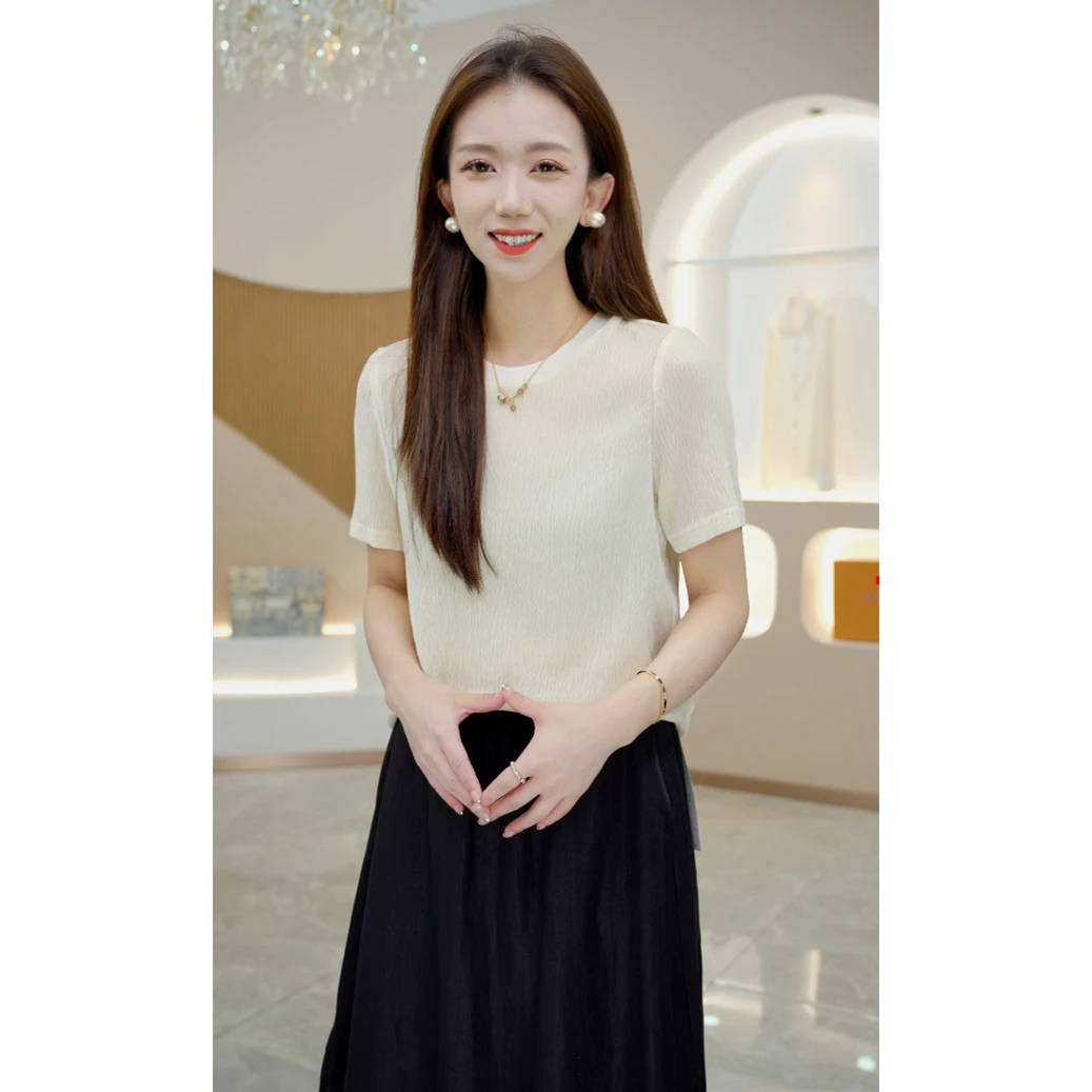 R H 真丝丝绒！新款洋气时尚显瘦休闲纯色衬衫S3788