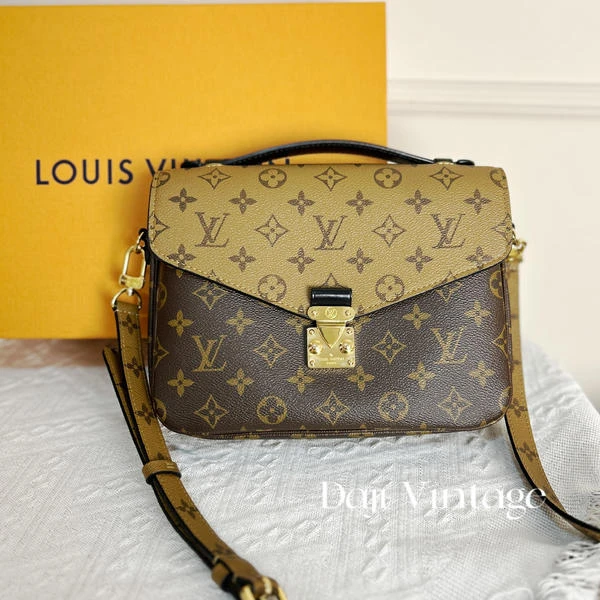 大吉中古/Lv路易威登老花拼色邮差手提斜挎包