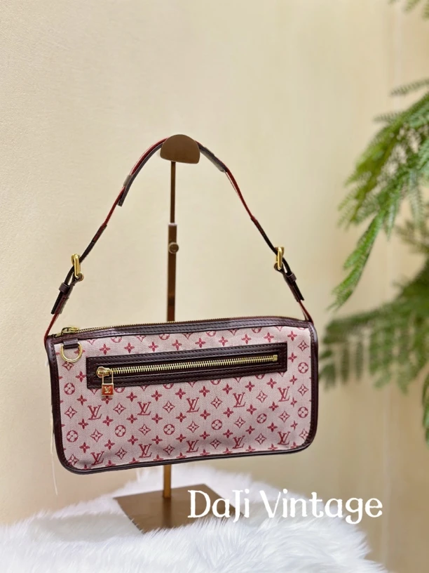 95新 LouisVuitton/路易威登 大吉中古/LV树莓粉丹宁开口笑