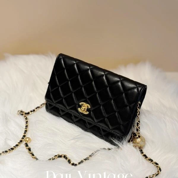 大吉中古/Chanel香奈儿黑金金球woc斜挎包