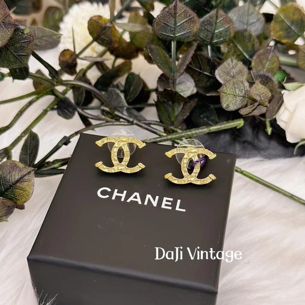 大吉中古/Chanel 香奈儿23A熔岩双C耳钉