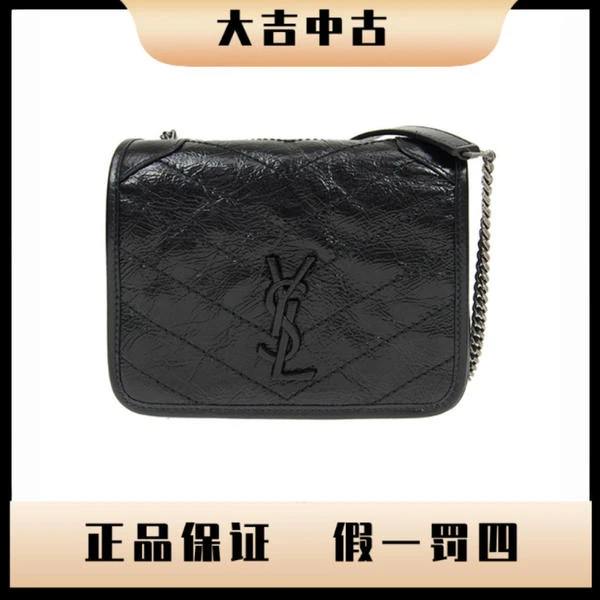大吉中古/YSL圣罗兰黑银niki豆腐斜挎包