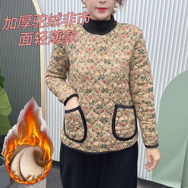 2023新款半高领 加棉打底小棉服   上衣