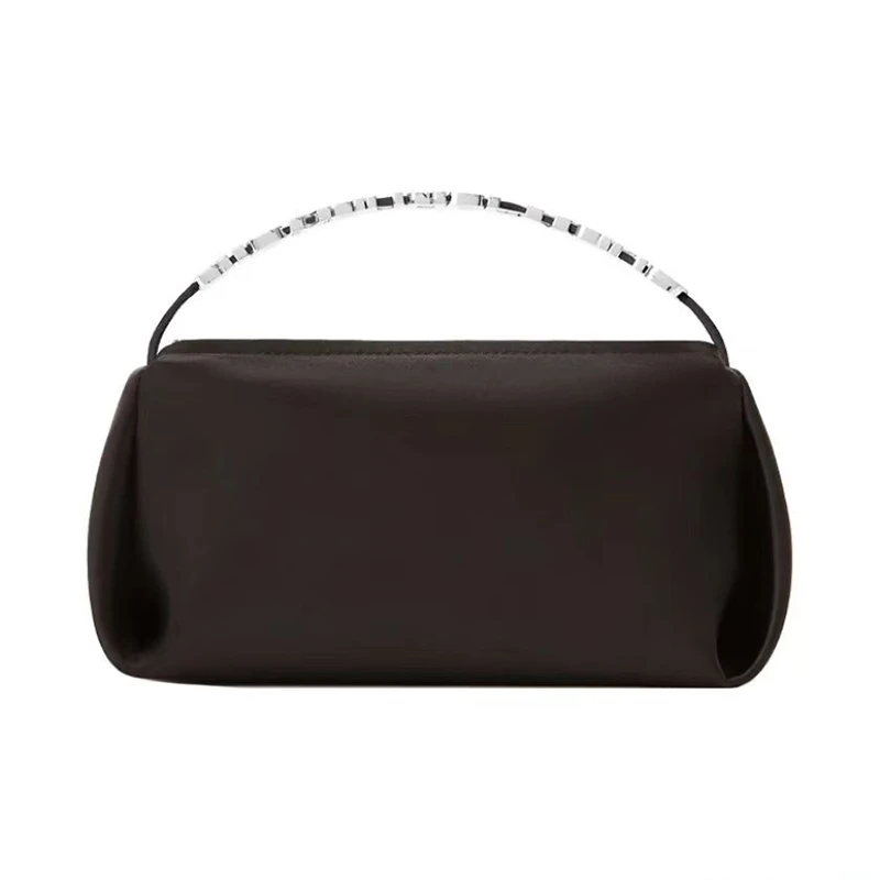 全新未使用  Alexande Wang缎面手袋肩带水砖字母LOGO女式手提包