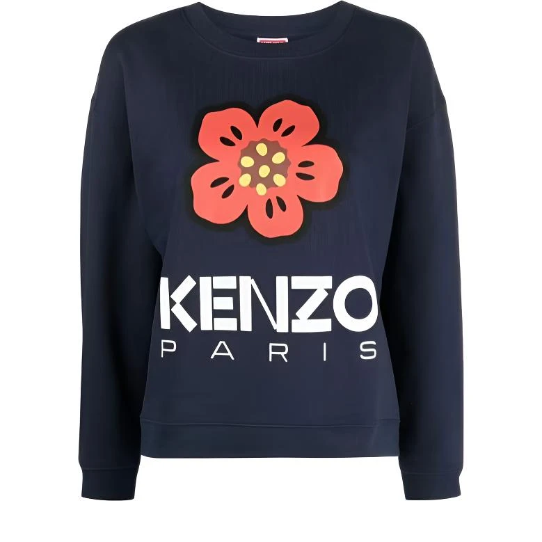 全新未使用 KENZO/肯佐 联名款花朵大Logo印花长袖卫衣休闲秋冬
