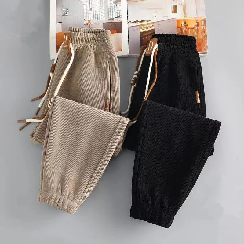 2024新款男女童春秋休闲运动裤中小童时尚条绒儿童灯芯绒运动长裤