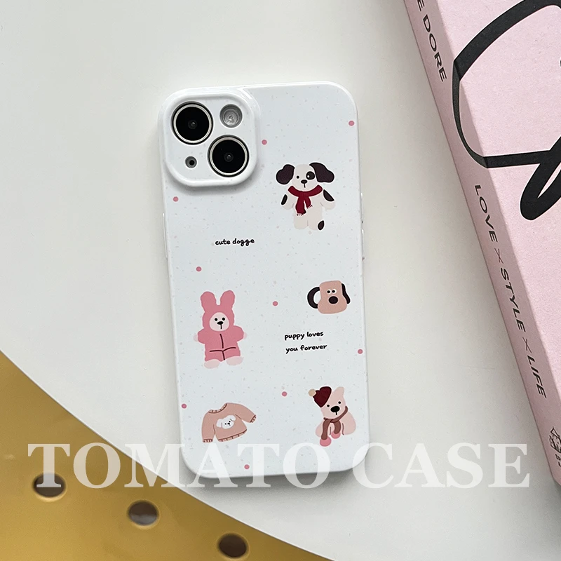 ins风简约可爱冬天小狗苹果15promax/14菲林全包硬壳/防摔软壳