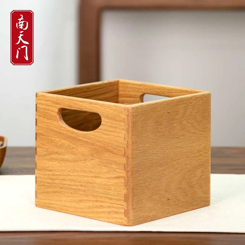 （江西厂大浮力）南天门mini白橡木百宝箱桌面收纳柜18*18*16