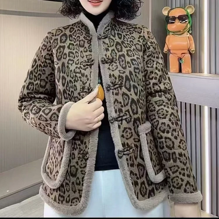 2024冬季妈妈装 盘扣开衫棉袄 国风外套 洋气拼色中老年棉衣