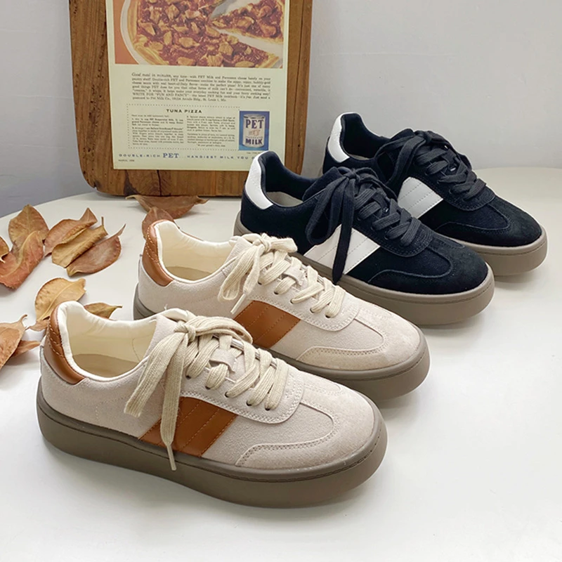 美式复古板鞋女2024秋冬新款ins街拍滑板鞋港风百搭跑步鞋A153//C