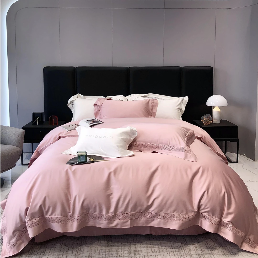 克拉曼雅【凯琳】新疆阿瓦提贡缎长绒棉镂空百搭轻奢简约高档套件