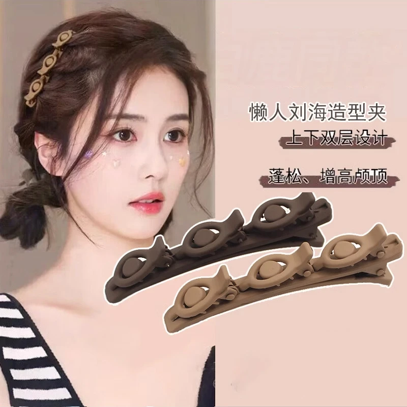 简约编发发夹女高颅顶发卡子前额刘海夹子网红侧边一字鸭嘴夹头饰