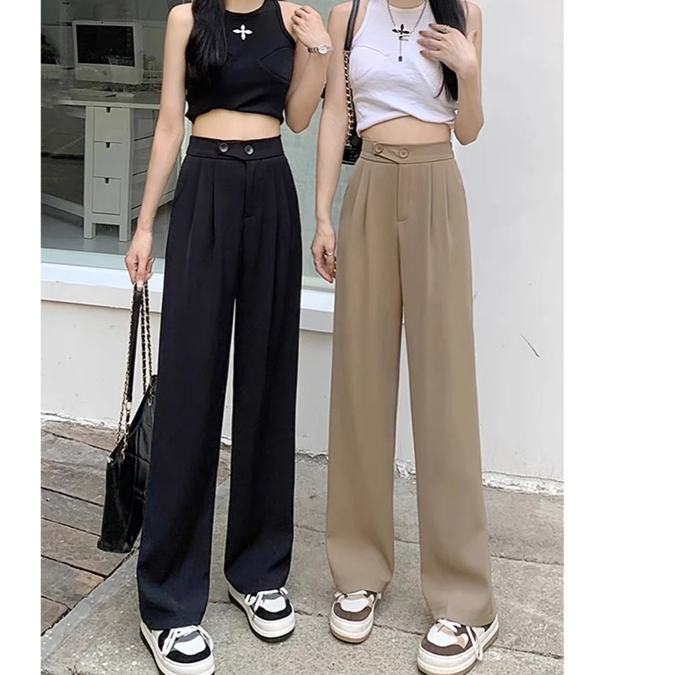 阔腿裤女夏2024季薄款高腰垂感拖地显瘦直筒裤西装裤高级感8033