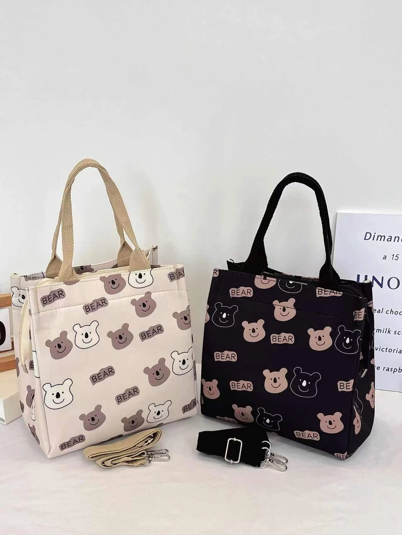 2025新款拉链单肩斜挎牛津布包时尚手提袋包饭盒包妈咪包百搭通勤