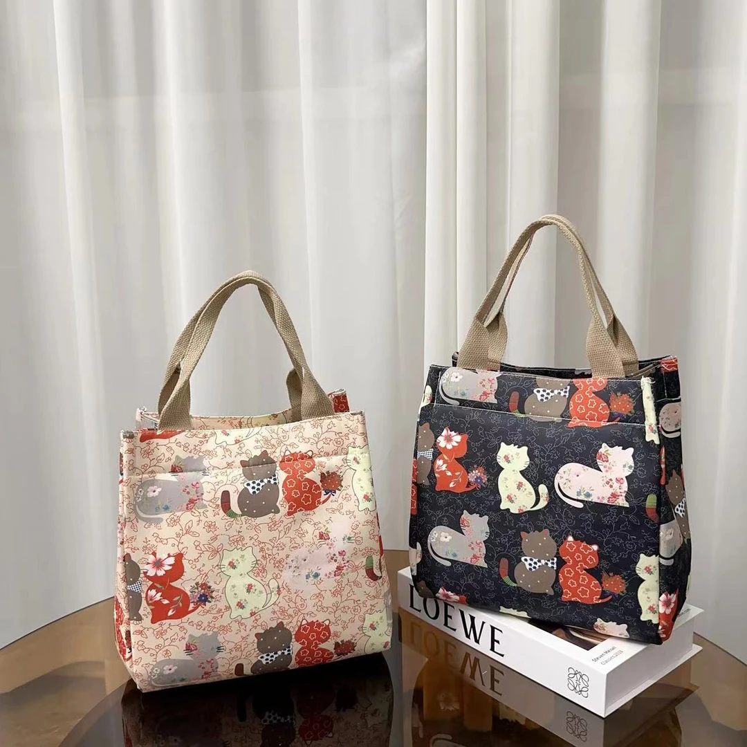 【升级牛津布拉链款】夏季新款大容量妈咪包包简约通勤手提包饭盒包