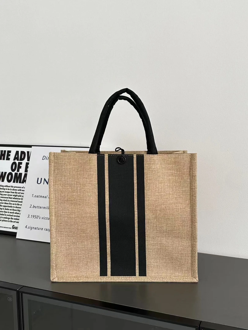 夏季新款时尚亚麻包妈咪包文件包手提包休闲简约通勤百搭复古包包