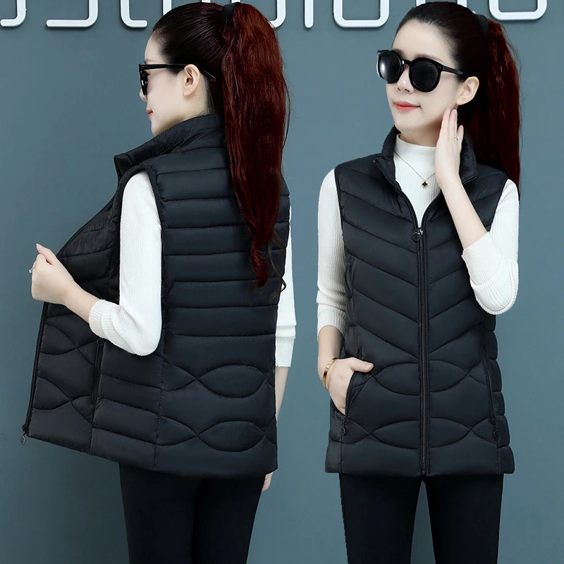 2025新款棉马甲女外穿修身时尚立领轻薄保暖短款女士马夹秋冬季