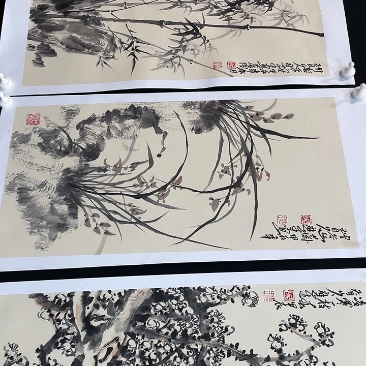 绘画沅**化四尺四开梅兰竹菊一套四幅