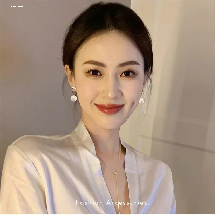 ins简约夏季耳坠质感珠珠精致小众百搭轻奢法式爱心耳钉甜美清新