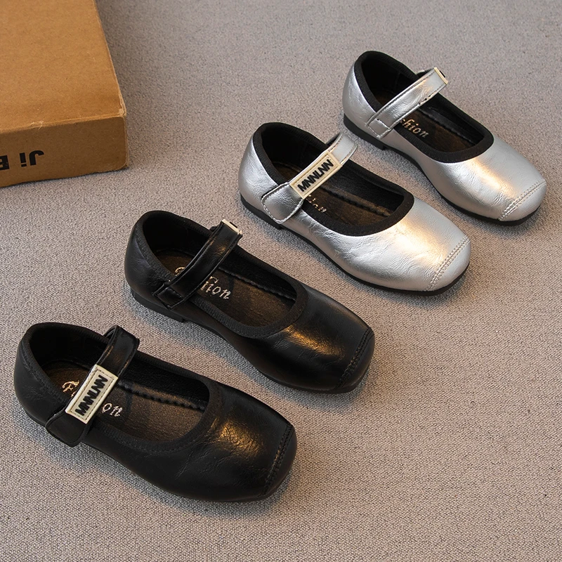 女童小皮鞋2025秋银色小香风童鞋女孩单鞋浅口公主鞋韩版时尚舞鞋
