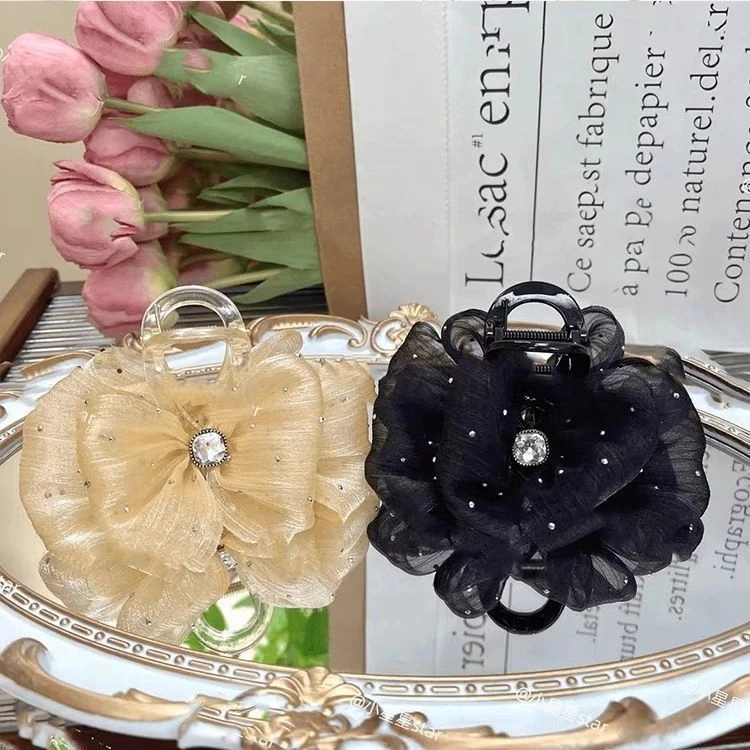 高级感褶皱发夹百搭一字夹大号碎发头发夹子夹子头饰新款公主风YQ