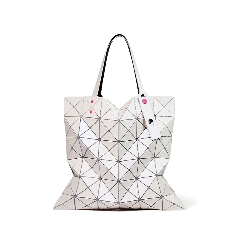 佳丽玫瑰三月6格彩钉菱格磨砂幻彩大容量手提单肩通勤托特包包女